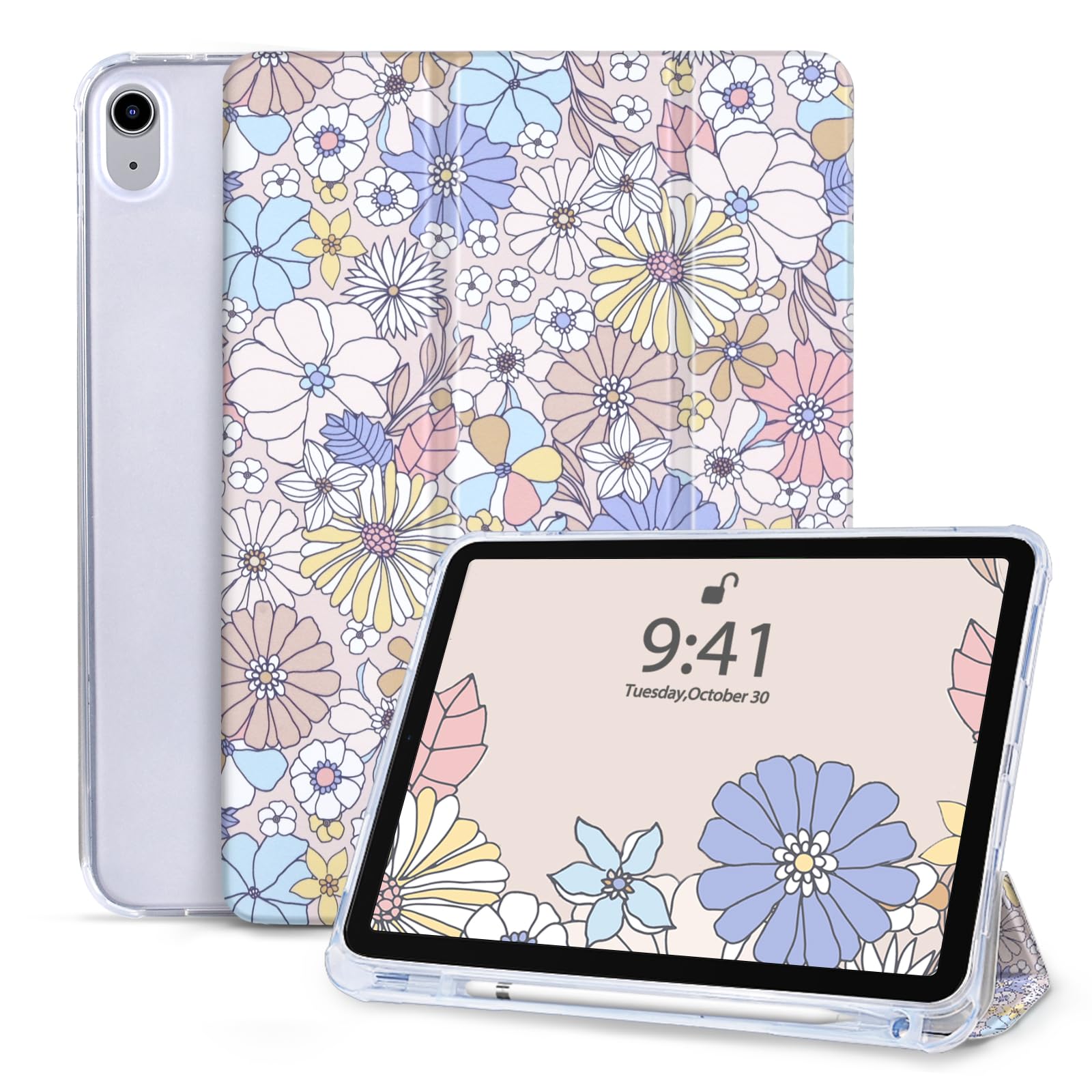 Vozehui 10.9 inch Case for iPad (A16) 11th Generation 11 Inch 2025&iPad 10th Generation Case 2022 with Pencil Holder,Tri-fold Stand Slim Lightweight Protective Case Smart Cover with Auto Sleep Wake — image 1
