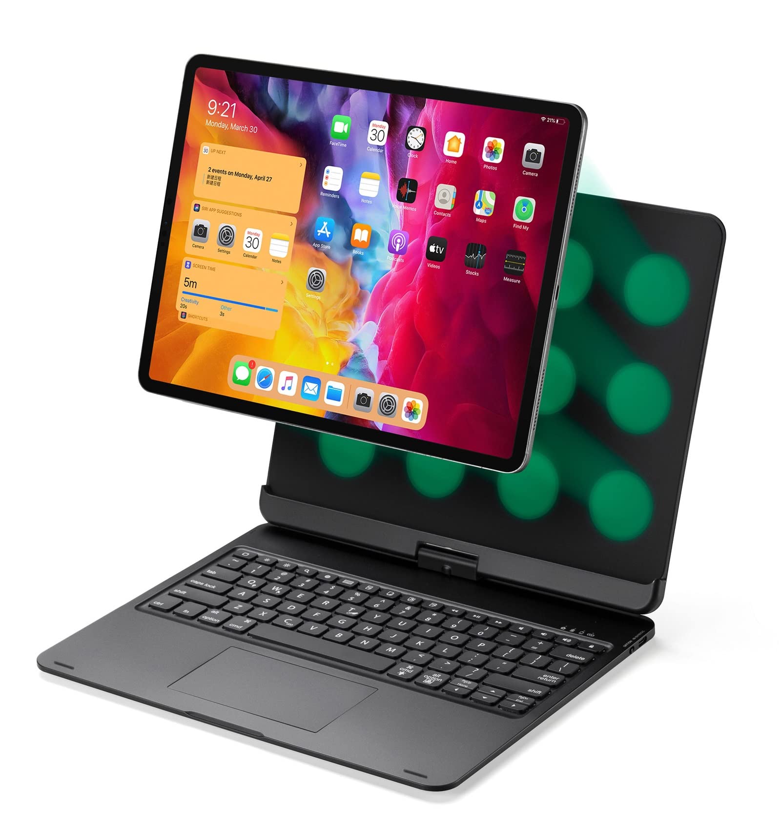 YEEHi Magnetic Keyboard for iPad Pro 12.9 inch 6th Generation 2022, iPad Pro 12.9" 5th 4th 3rd Touchpad Keyboard Case 360 ° Rotation Foldable Backlit Keyboard with Trackpad (Black)