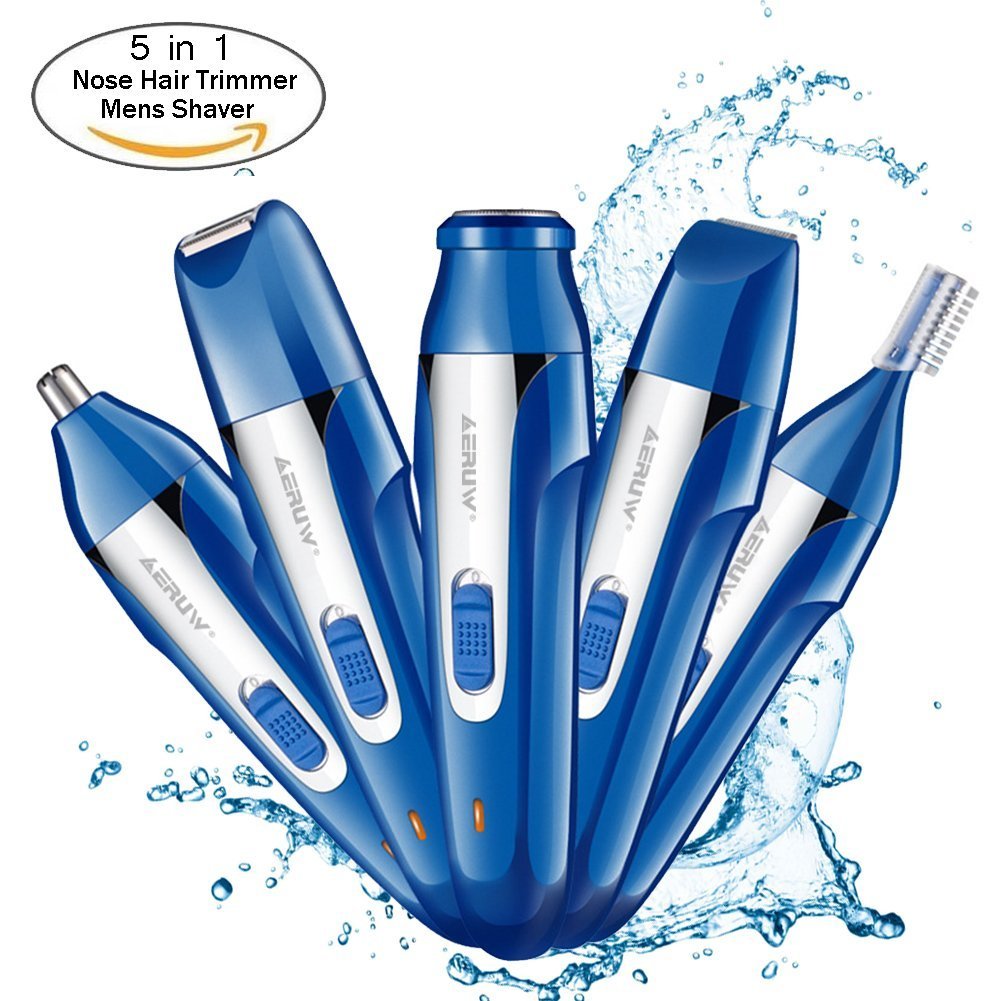 Nose Hair Trimmer for Men Rechargeble, 5 in 1 Personal Waterproof Electric Shaver Razor/Sideburns / Eyebrow/Body Hair Shaiver/Nose Ear Hair Removel Trimmer for Women Facial Bikini Grooming Kit