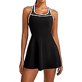 BMJL Women Tennis Dress Athletic Built-in Bra Workout Dresses Casual Mesh Golf Outfits Separate Shorts with Pocket