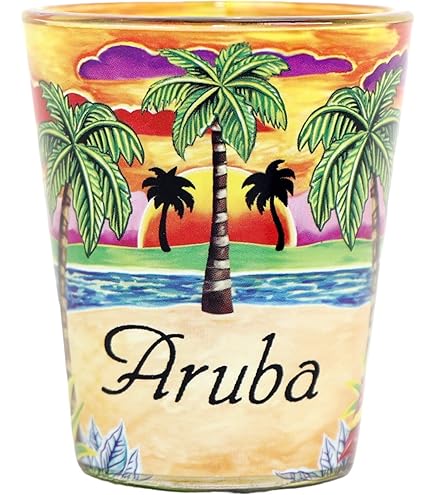 World By Shotglass Aruba Map Acrylic Rectangular Souvenir