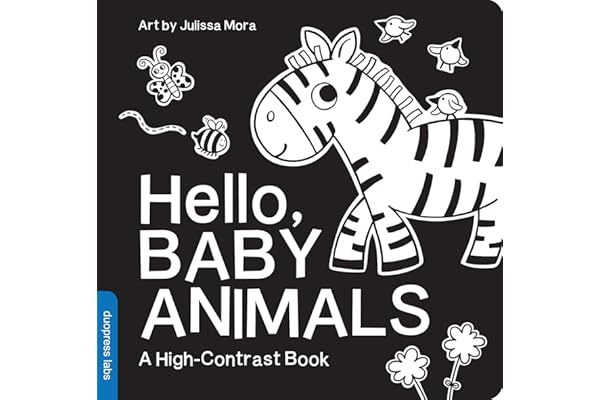 Hello, Baby Animals: A Black-and-White Board Book for Babies That Helps Visual Development (High-Contrast Books)