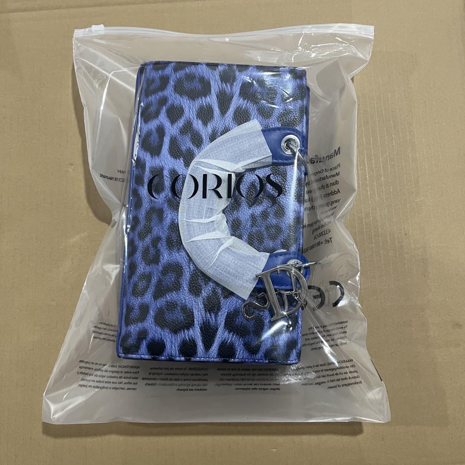 CORIOS Leopard Pattern Handbag for Women PU Leather Shoulder Bag Waterproof Crossbody Bag Fashion Messenger Bag Satchel Bag Elegant Hobo Bag Top Handle Bag Shopping Work Travel Tote Bag, Blue S, L, Retro