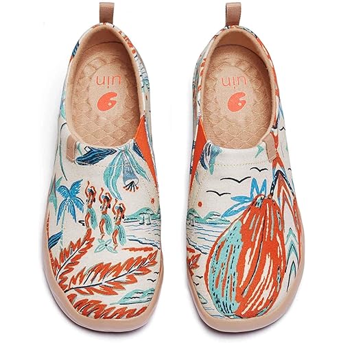 UIN Women's Painted Canvas Fashion Slip-on Travel Shoes Wandering Girl