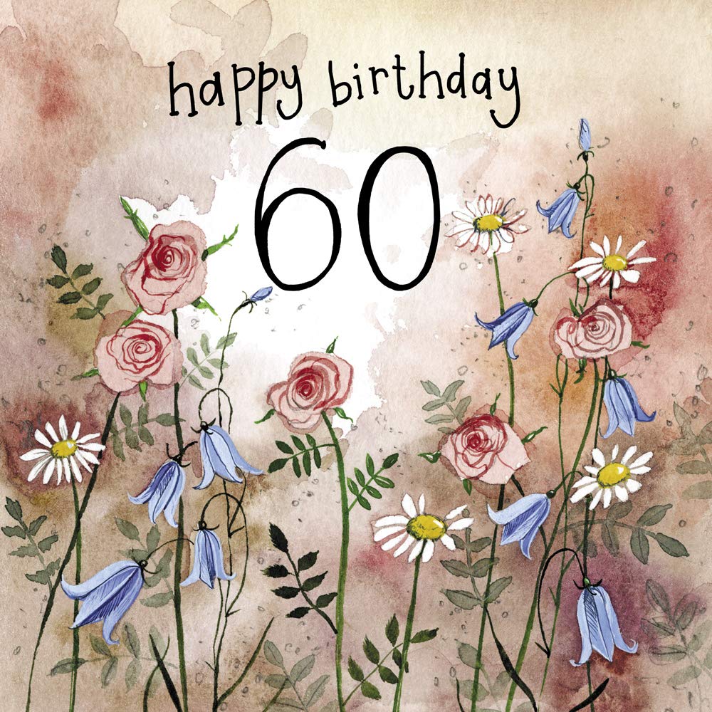 ALEX CLARK Happy 60th Birthday Flowers Card - Floral - Flowers - Nature - Daisies - Card For Sixtieth - Greeting Card - Cards To Celebrate - Designed and Printed in the UK…