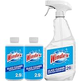 Windex Glass Cleaner Concentrate Starter Pack, Re-usable Trigger Bottle and Two 2.9 Ounce Refills