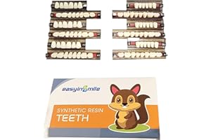 Smileheven Acrylic Resin Fake Teeth Synthetic Denture Resin Teeth Complete Teeth 84PCS /Box for Halloween Party Replacement (A1 438 U38 32)
