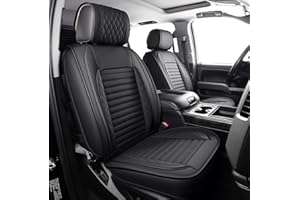 JOJOBAY Chevy Silverado Seat Covers,GMC Sierra Seat Covers,Custom Fit 2007-2025 1500 2500HD 3500HD Crew Double Extended Regular Cab,LT LZT RST Trail Boss(Front Pair,Black)
