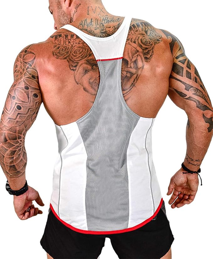 Buy MIZOK Mens YBack Tank Tops Gym Bodybuilding Workout Sleeveless