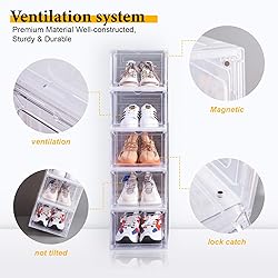 Attelite Drop Front Plastic Shoe Box with Clear