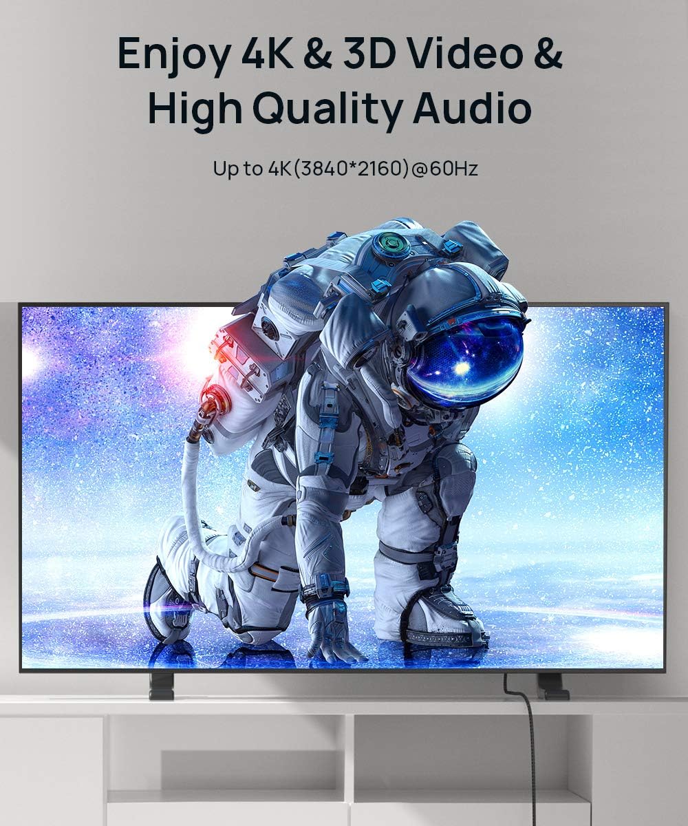 DisplayPort Cable 10ft, JSAUX Display Port Cable to DisplayPort for Monitor 144Hz, DP Cable 4K@60Hz/ 2K@144Hz Gold-Plated Compatible for Lenovo, Dell, HP, ASUS and More-Grey: Home Audio & Theater