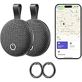 Air Tracker Tag-2 Pack, [Apple MFi Certified] Smart Tag for Apple Find My App (iOS Only), 2025 New Bluetooth Tracker Tag Item Finder for Pet, Key, Luggage, Bike, Wallet, & More (Black, 2 Pcs)