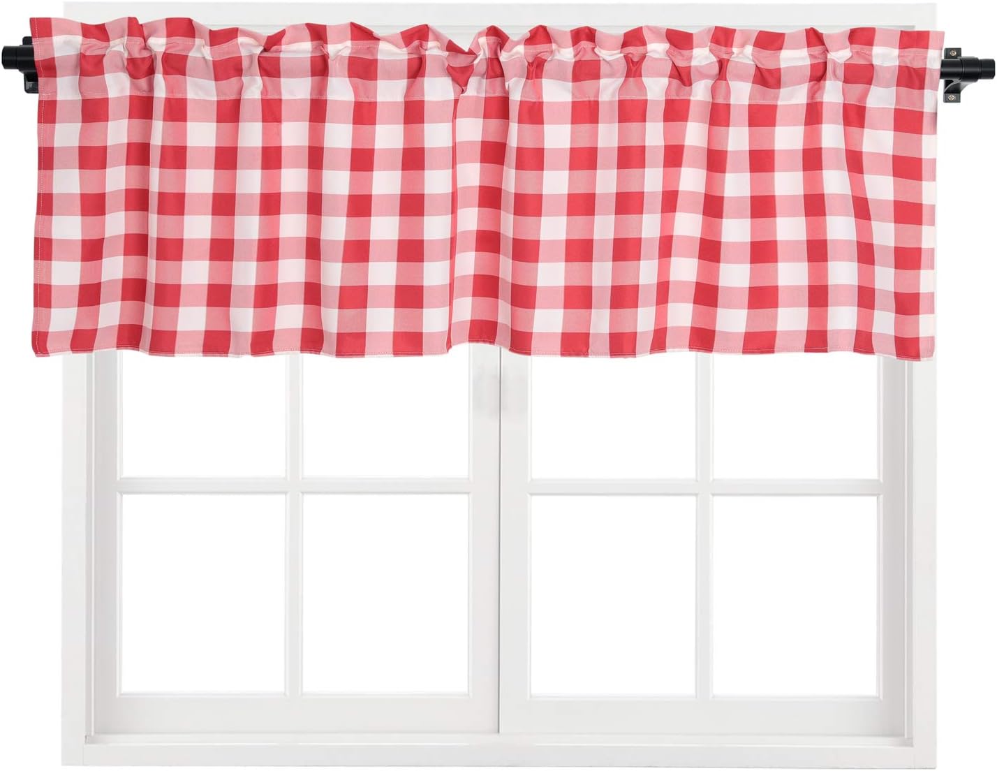 Red Buffalo Plaid Valance, Buffalo Checker
