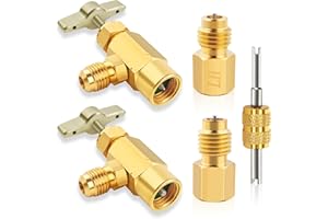 BOLTIGEN R1234YF Can Tap, R1234YF Self-Sealing and Puncture Style Refrigerant Can Tap Valve with Hose Adapters for AC Systems