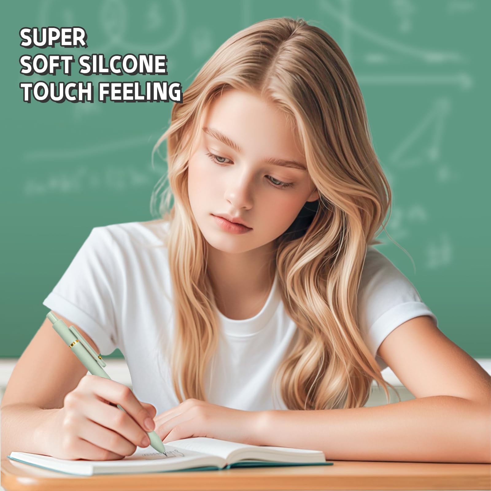 UIXJODO 6 Pcs Gel Pens 0.5mm Quick Dry Black Ink Pens Fine Point Smooth Writing Pens, Cute Office and School Supplies Gifts for Women Teacher Students (6 Pcs Morandi Gold)