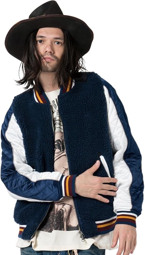 Amazon グラム Glamb Jason Ska Jkt Gb17at Jkt15 2 Navy スカジャン ボア ネイビー メンズ ジャケット ブルゾン メンズ コート コート ジャケット 通販