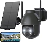 ieGeek 2K Solar Security Camera Outdoor Wireless 360° Pan Black 2.4G Wifi CCTV