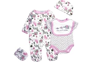 BABYFERE Reborn Baby Doll Girl Clothes 18-22 Inch Newborn Baby Doll Clothing Elephants Outfits Accessories 5 Pieces Sets