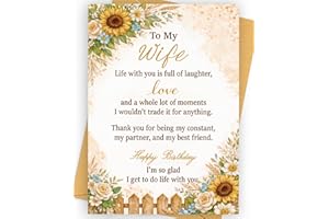 Romantic Birthday Day Card Gifts Decorations for Wife Women Her, Unique Birthday Card to Husband, Happy Birthday Cards, Ideas