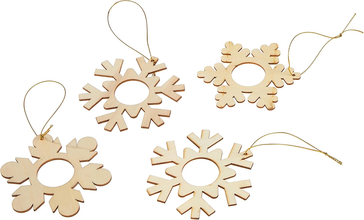 Tree Stands - Baker Ross AC278 Wooden Snowflake - Pack of 8, Personalised Christmas Decorations, Homemade Christmas Crafts for Kids