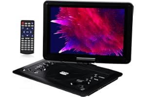 YOOHOO 16.9'' Portable DVD Player for Car with 14.1'' 270°Swivel High Definition LCD Screen, up to 1366 * 768，Supports SD Card/USB/CD/DVD (Black)