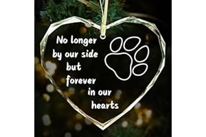 JJBOOM Dog Memorial Gifts for Loss of Dog Remembrance Keepsake 3'' Crystals Christmas Ornament Pet Cat Passing Away Sympathy Gift in Memory of Dog Ornament