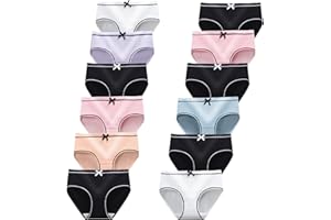 JACKLOVEBRIEFS Girls Underwear for 12 Pack Teen Cotton Briefs