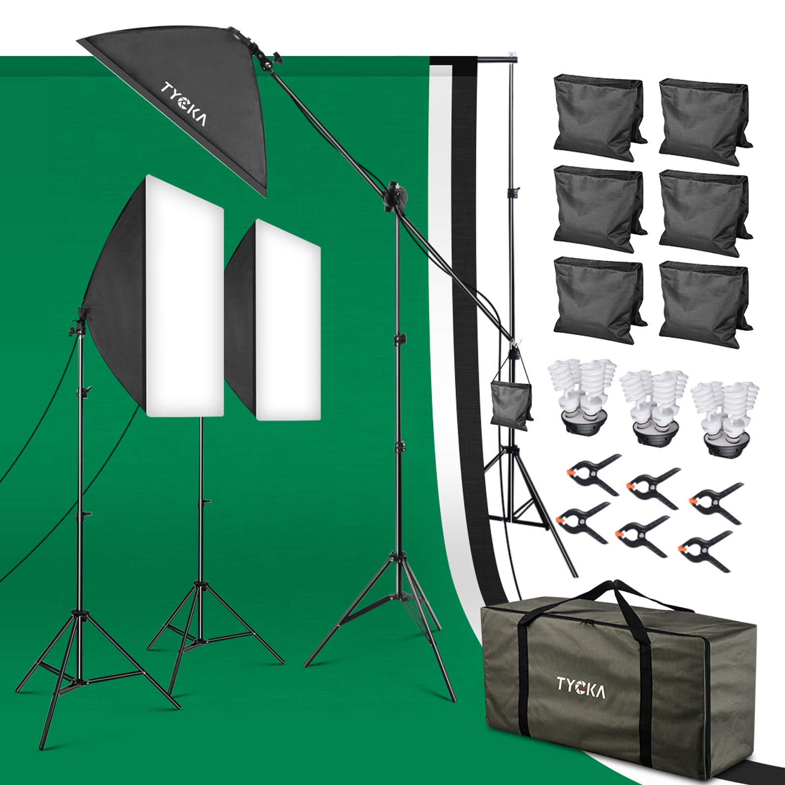 Photography Lighting Kit and Background, 2x3M/10x6.5ft Photography Umbrella lighting Kit, Softbox Lighting Kit for Photo Studio Product Portrait Video Shoot Photography