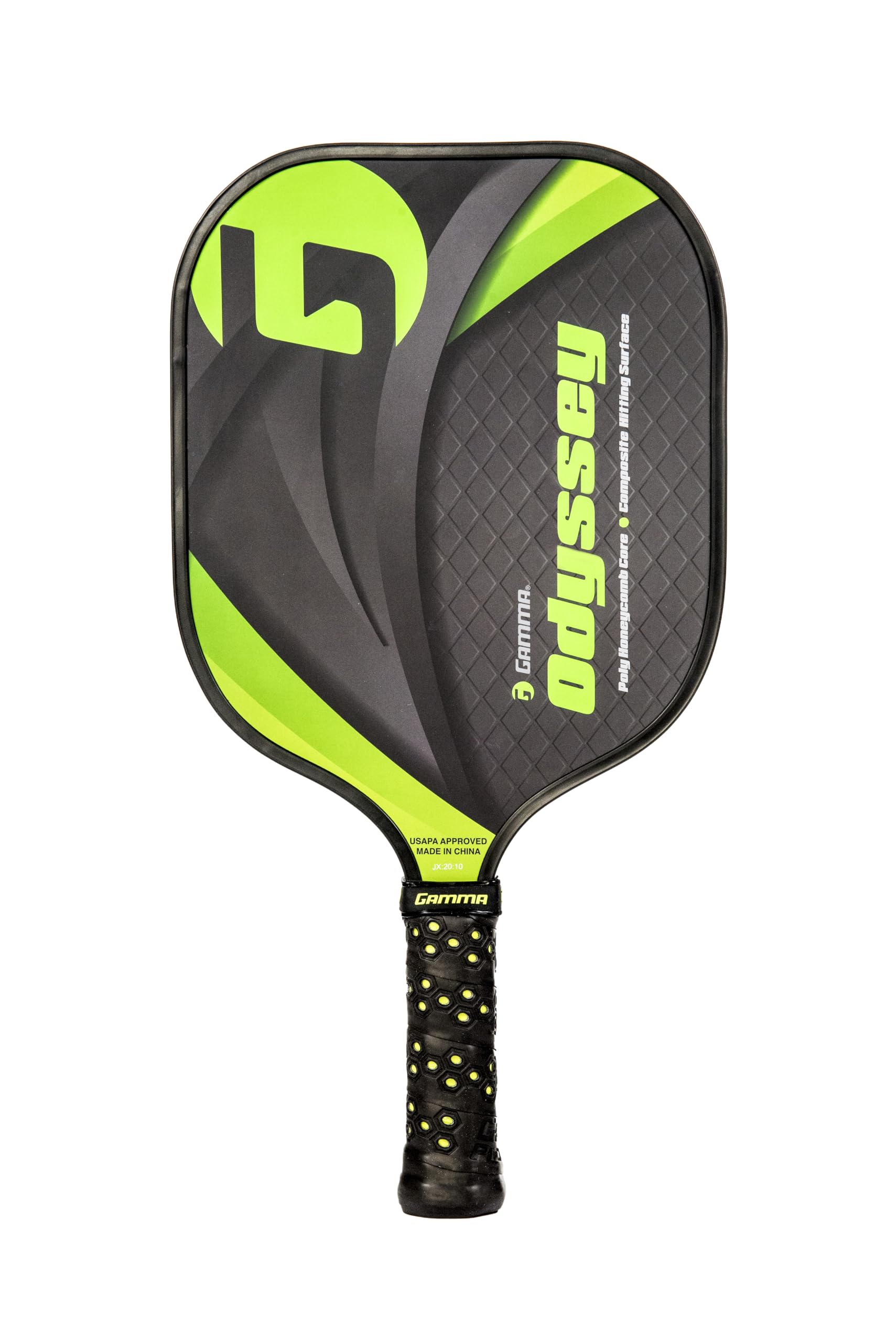 GAMMA Odyssey Pickleball Paddle with Poly Honeycomb Core, Fiberglass Composite Surface, Honeycomb Grip, Durable Pickleball Paddle for Beginners, Professionals - Premium, Lightweig