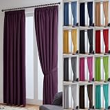 John Aird Blackout Curtains Aubergine 66 x 72 Two Panels Pencil Pleat