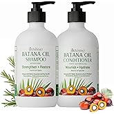 ILLUVISSE Batana Oil Shampoo and Conditioner Set for Hair Growth & Thickening, Organic Rosemary, Tea Tree Oil, Biotin & Aloe Vera Formula for Men & Women, Strengthens Nourishes & Smooths, 500ml Each