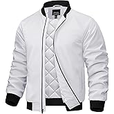 TACVASEN Men's Bomber Jackets Full Zipper Spring Fall Jacket Windproof Water Resistant Winter Warm Padded Coats