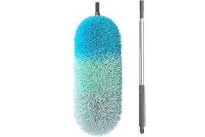 BOOMJOY Microfiber Feather Duster with 100 inches Extension Pole, Dusters for Cleaning High Ceiling, Fan, Blinds, Furniture