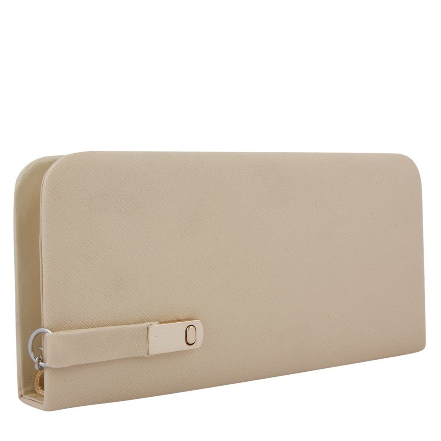 salebox women's double buckle handbag with wallet(cream) - combo pack of 2