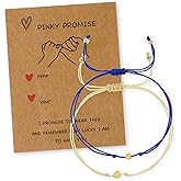 Agriajun Valentine Gift for Her His Besties Mom Daughter Matching Couples Bracelets Set for Women, Gold Heart Pinky Promise Handmade Adjustable Colorful String Bracelet Wedding Besties Friends Outfit Accessories Jewelry