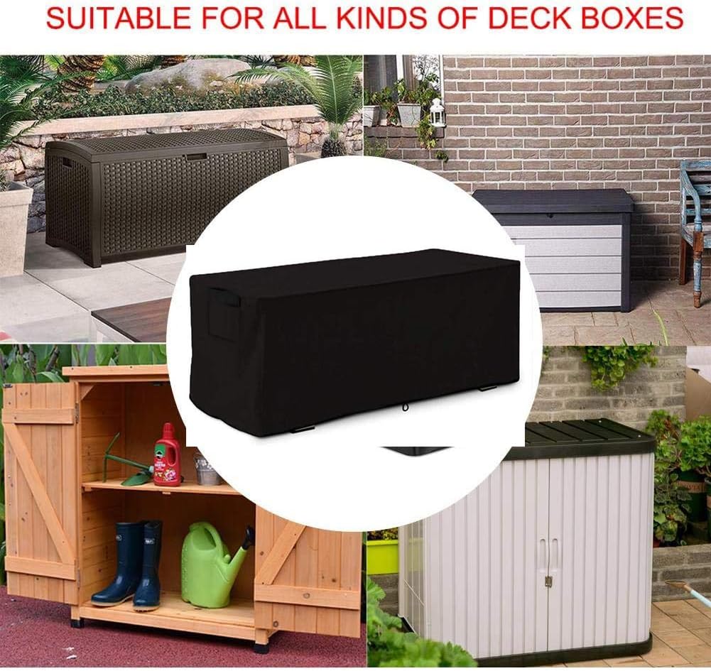Mr.You Patio Deck Box Cover Storage Cover,Deck Box Cover Outdoor Storage Container Cover Dust-Proof Protective for Deck Boxes(Black，52 in): Home Improvement