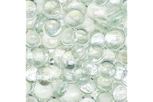 iShyan Fire Glass Beads for Propane Fire Pit,5 lbs 3/4" Reflective Round Fire Pit Glass Pebbles for Gas Fireplace Firepit Outdoor Fire Table Landscaping