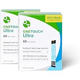 OneTouch Ultra Test Strips for Blood Glucose Monitoring, 120 Count | Fast Blood Sugar Test Strips with DoubleSure Technology That Checks Each Sample Twice, for OneTouch Ultra Meters
