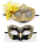 Masquerade Mask for Women Men Couple Venetian Masks Vintage Mask for Halloween Costume Mardi Gras Party Ball Prom