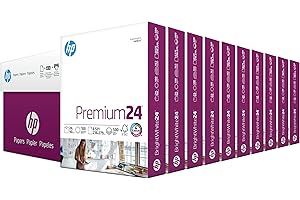 HP Papers | 8.5 x 11 Paper | Premium 24 lb | 10 Ream Case - 5000 Sheets | 100 Bright | Made in USA - FSC Certified | 112400C