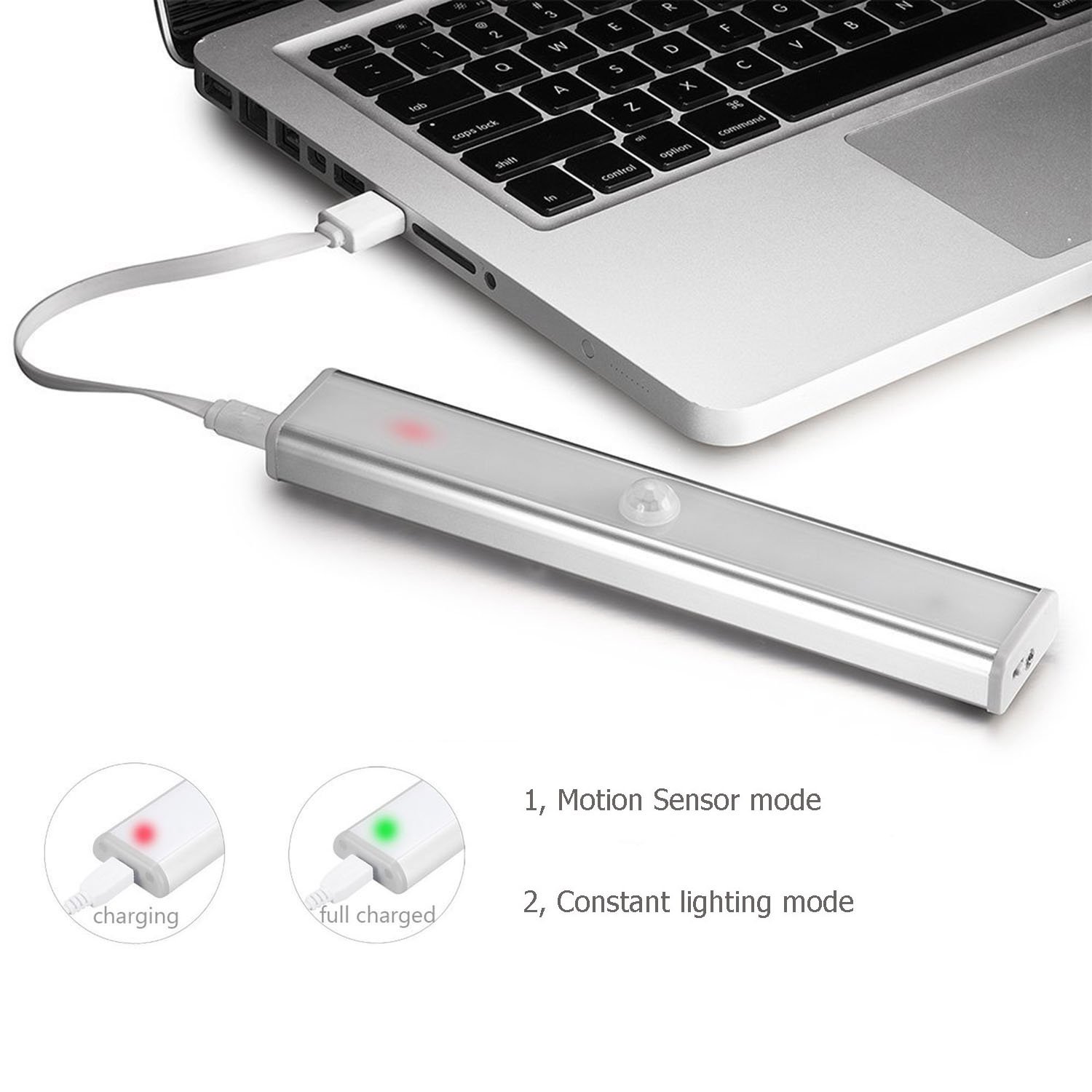 2 PACK Rechargeable Motion Sensor Closet Light, Wireless Motion Sensor Light for Cabinet,Stairs,Storeroom,Wardrobe,Campers with Magnet Strip Stick on Anywhere