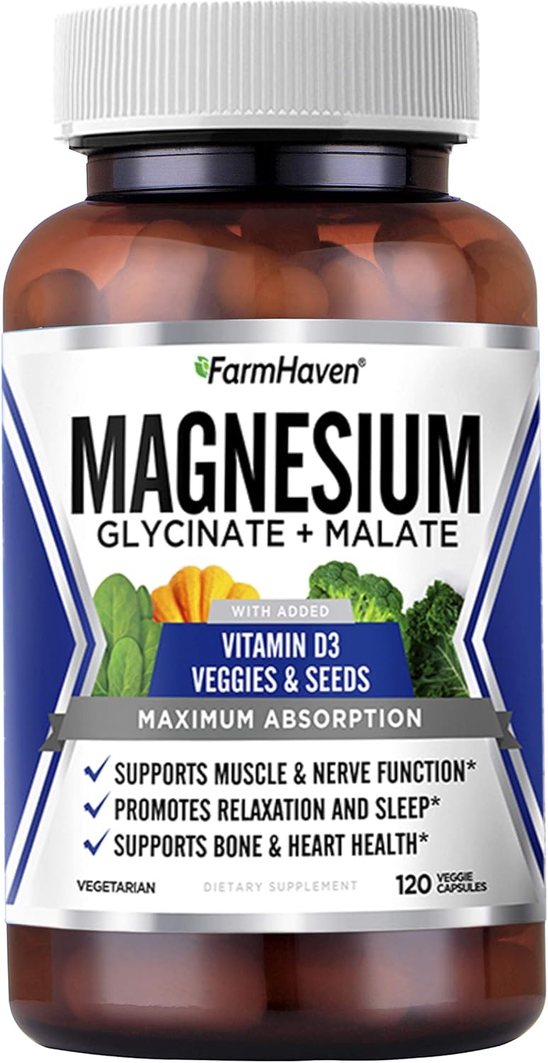 Magnesium & Vitamin D3 with Veggies 250mg High Absorption Glycinate