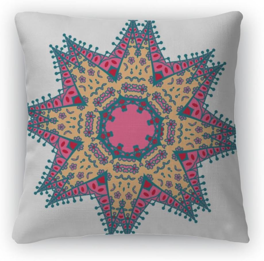 Amazon Com Gear New Zippered Hand Drawn Mandala Zentangle Holi Festival Of Colors Square Pillow Home Kitchen