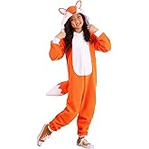 Cozy Fox Costume for Kids with Hooded Jumpsuit & Tail - Soft Fleece Animal Costume for Halloween or Dress Up Party