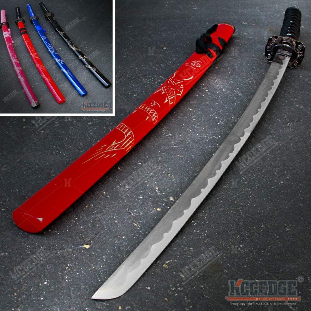 Katana Sword Dragon Samurai Sword Real Swords with Metal Blades Japanese Martial Arts Training Sword Practice Sword Tactical Ninja Sword Real Sword Samurai Costume Sword 50339