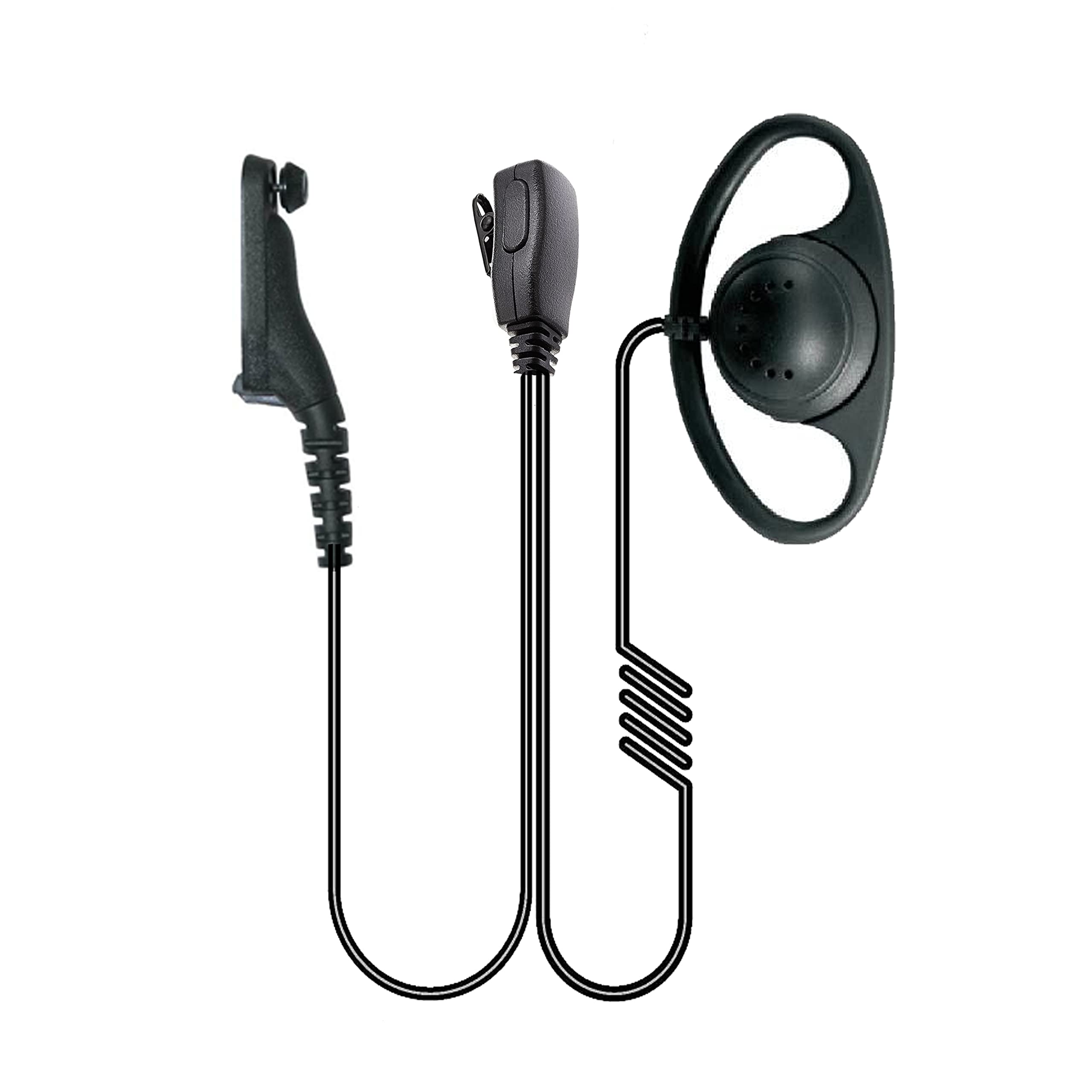 D-Shape Overt Ear Hanger Earpiece for Motorola MotoTRBO Radio DP3400, DP3600, DP4600, DP4800, DP4801