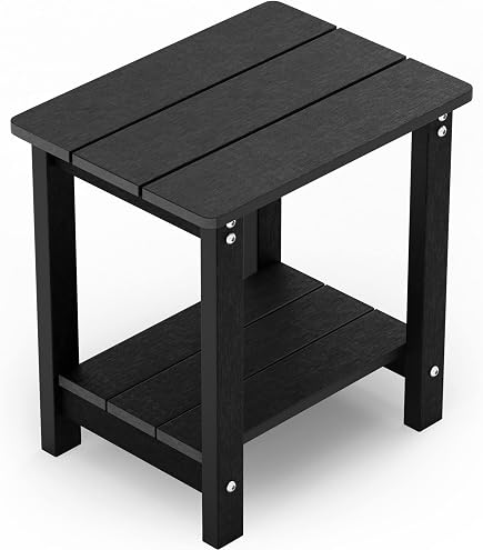 Petite Table Exterieur Apolimi Adirondack Table D'appoint D'extérieur Robuste U00e0 2 Niveaux Résistante Aux Intempéries Pour Terrasse, Piscine, Véranda De 41,9 Cm Table Appoint