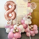 Balloon Dance Rose Gold 8 Balloons Set 40Inch Number Balloons Confetti Kit view 4