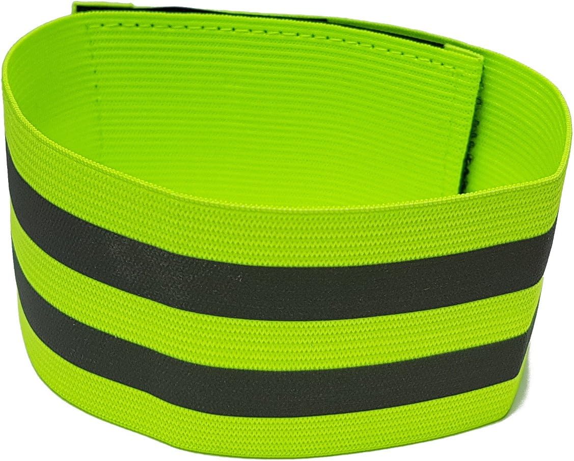 Hi Vis Reflective Running Armbands - High Visibility Elasticated Arm bands / Ankle Bands - Adjustable Length, Reflective Running Gear. Great for Walking, Cycling, Outdoor Safety. For Adults and Children