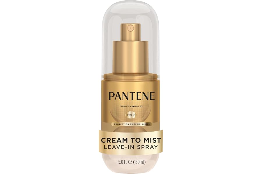 Pantene Deep Nourishing Cream to Mist Leave In Spray, Co-Created with Abbey Yung, Heat Protectant & Detangler Spray for Hair. 5 fl oz